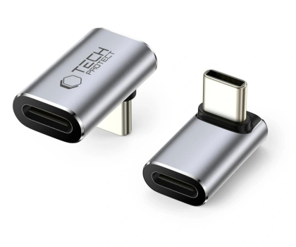 Przejściówka Tech-Protect ULTRABOOST AA02 ANGLE ADAPTER TYPE-C GREY